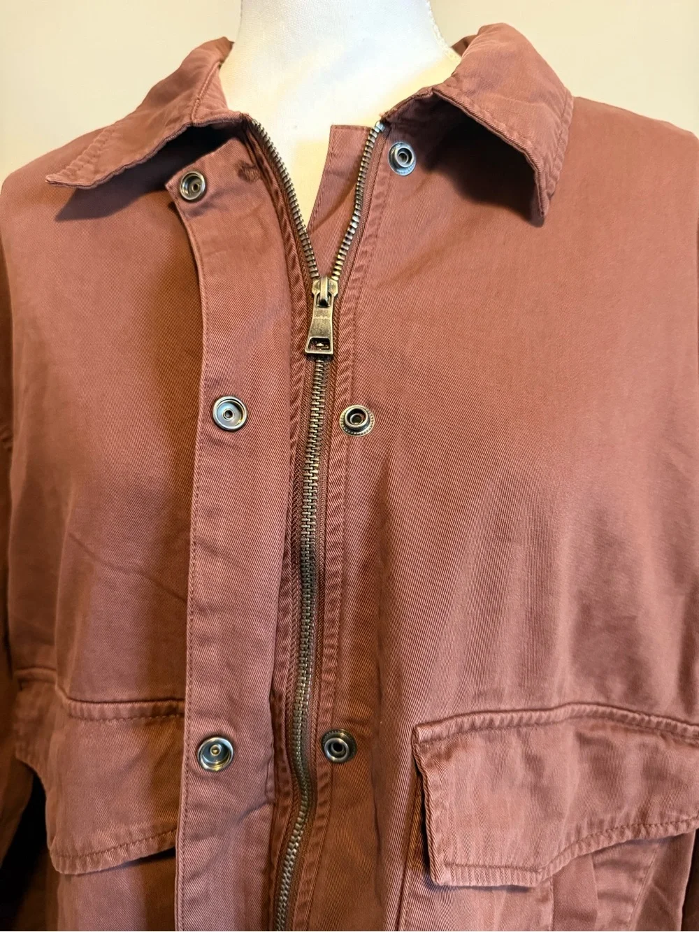 NWT Pistola Jessa oversized Utility jacket in Spice brown full zip Size medium